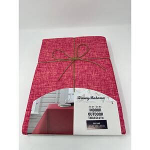 Tommy Bahama Tablecloth 60” x 84” Indoor/Outdoor Orange/Pink Easy Care NEW